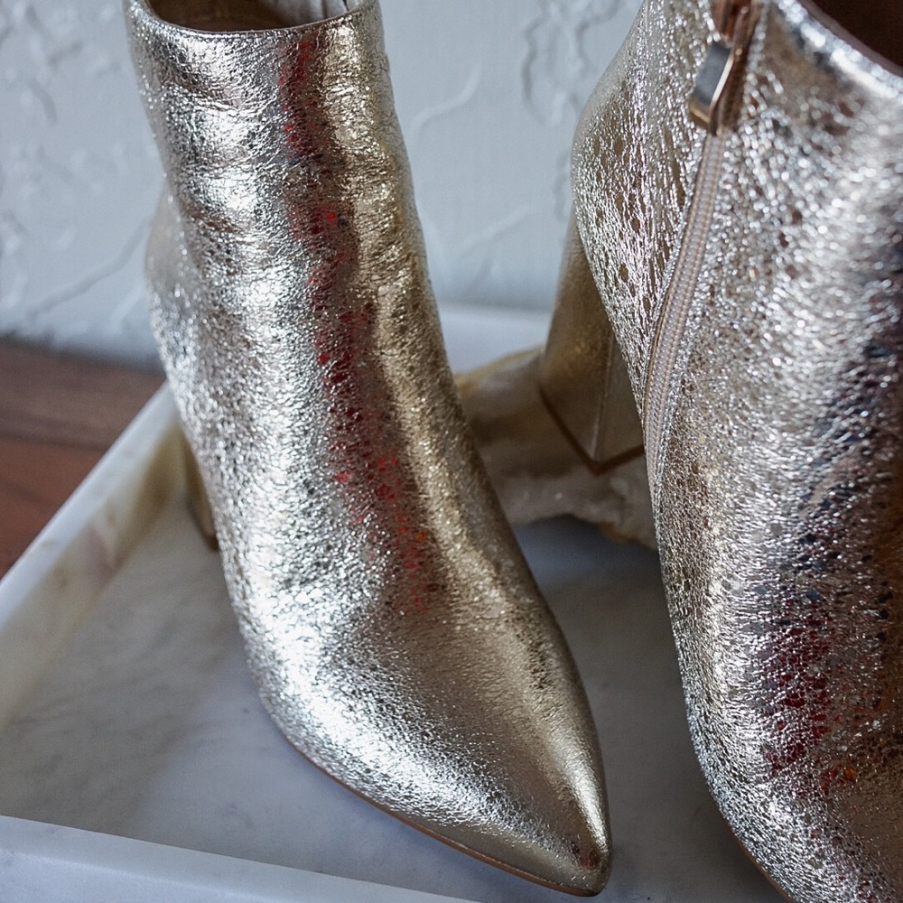 NWOT ShuShoppe Booties in Gold